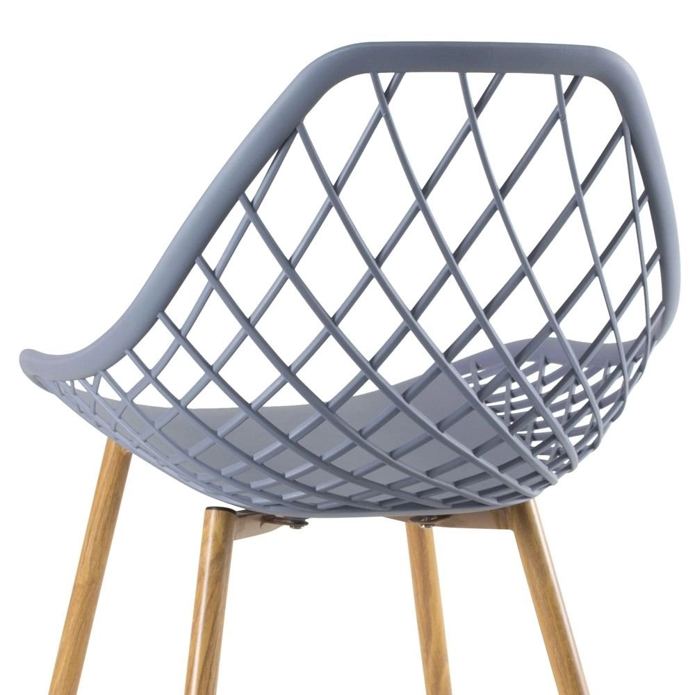 Cadeira de jantar Clarice Cloe com design contemporâneo - Cinza