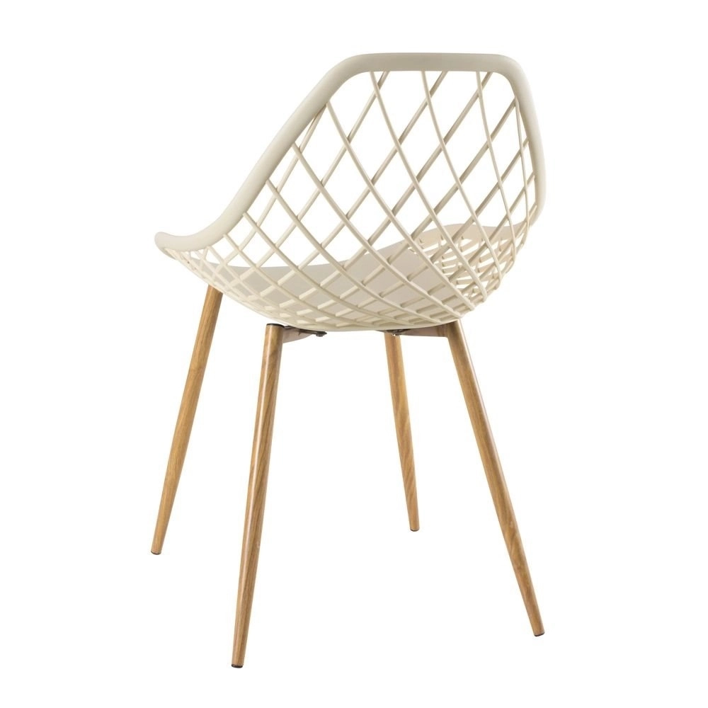 Cadeira de jantar Clarice Cloe com design contemporâneo – Nude