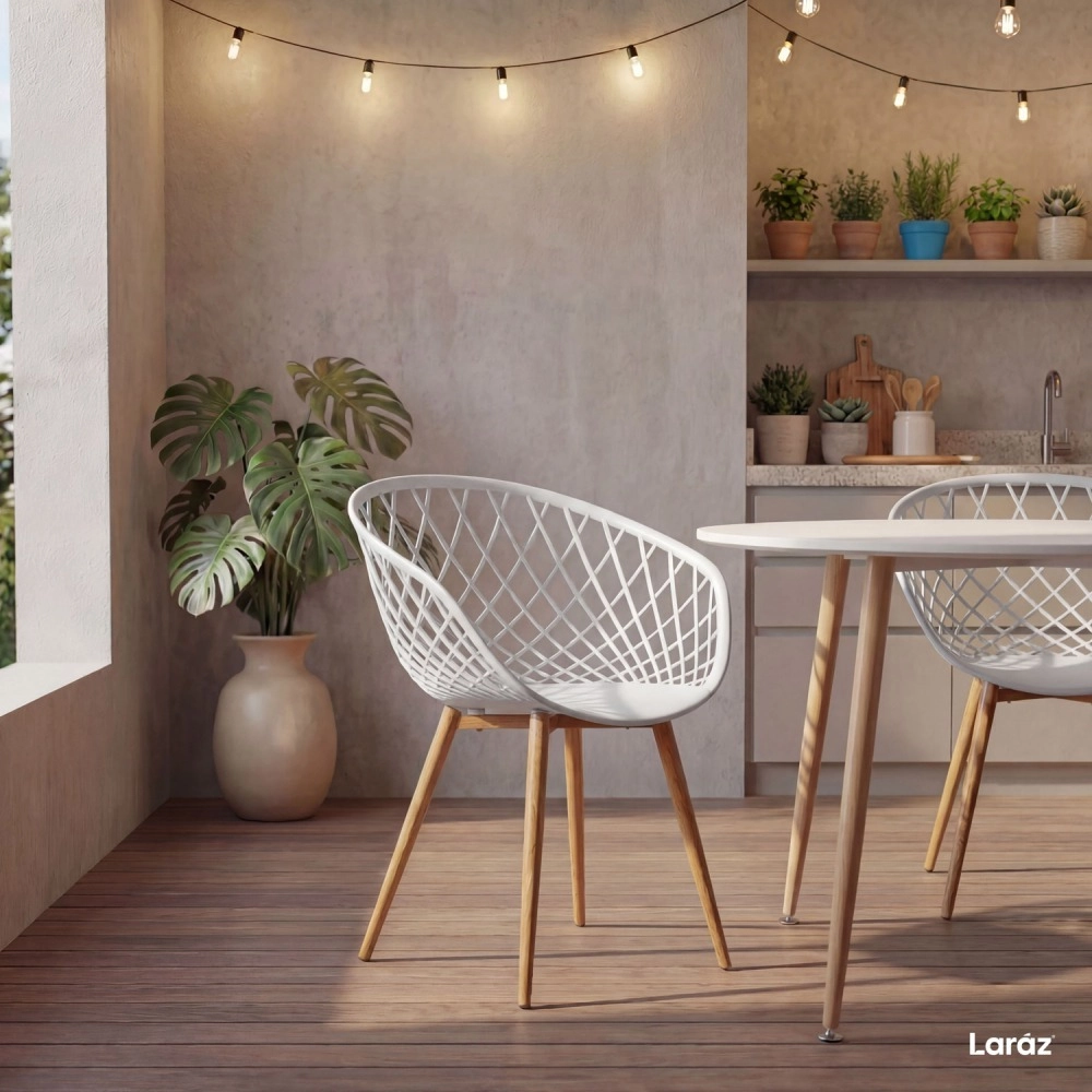 Cadeira de jantar Clarice Nest com design moderno e anatômico - Branco Cadeira de jantar Clarice Nest com design moderno e anatômico - Branco