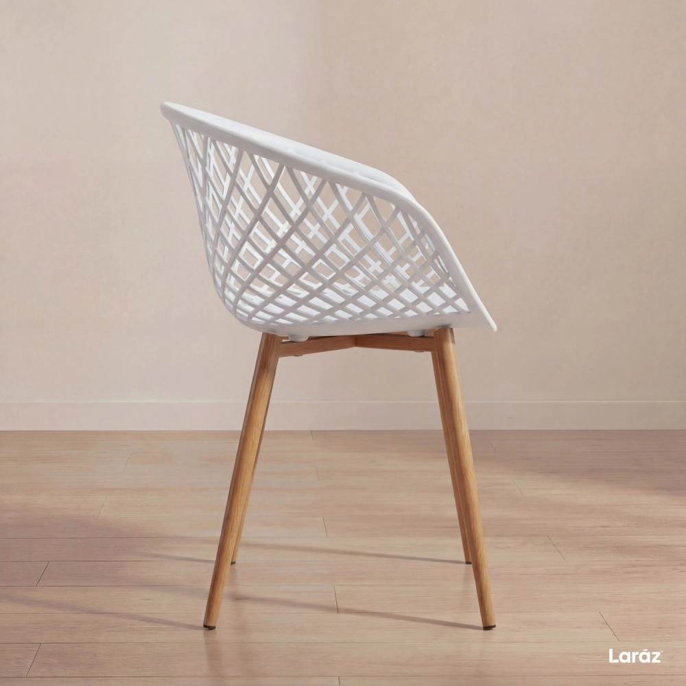 Cadeira de jantar Clarice Nest com design moderno e anatômico - Branco Cadeira de jantar Clarice Nest com design moderno e anatômico - Branco