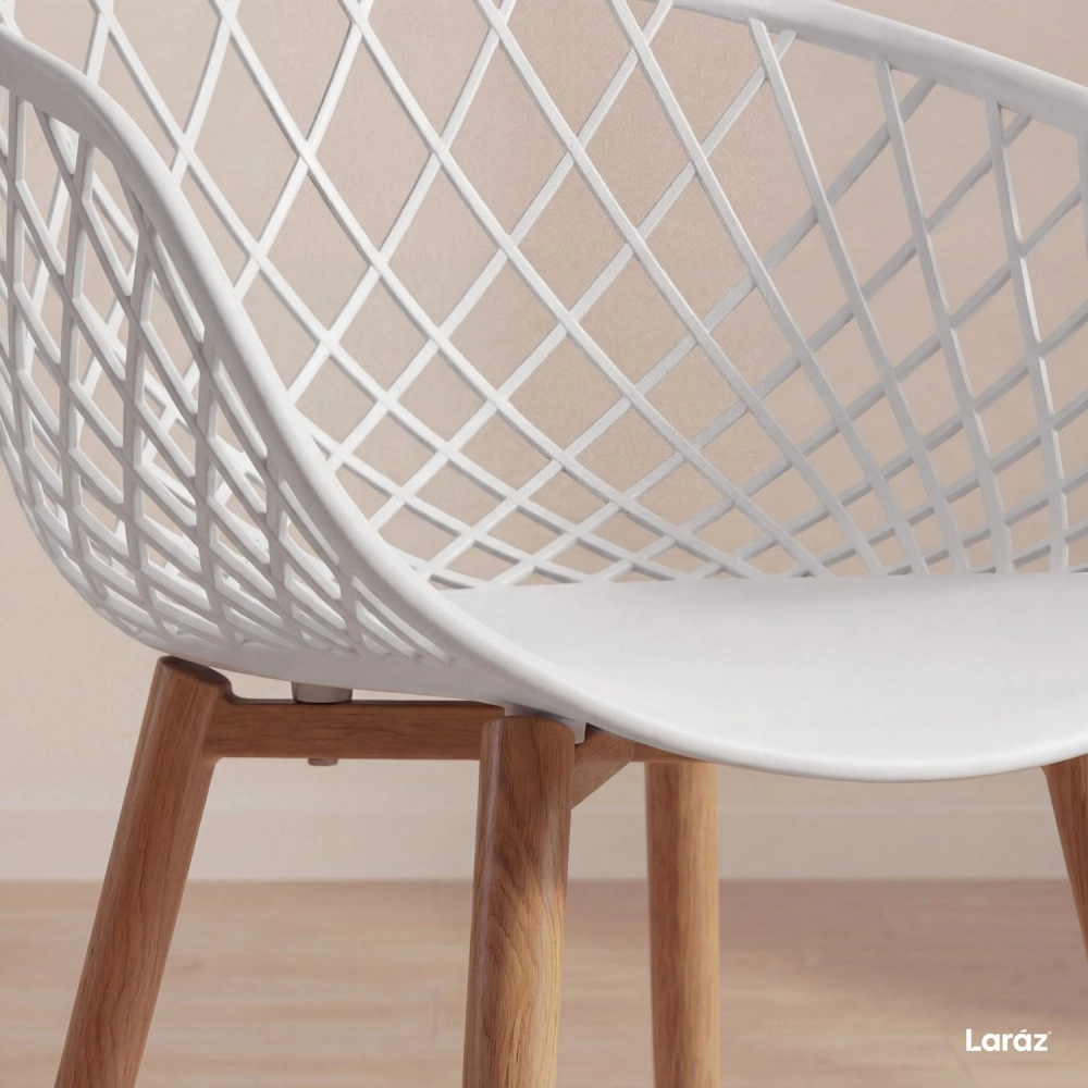 Cadeira de jantar Clarice Nest com design moderno e anatômico - Branco Cadeira de jantar Clarice Nest com design moderno e anatômico - Branco