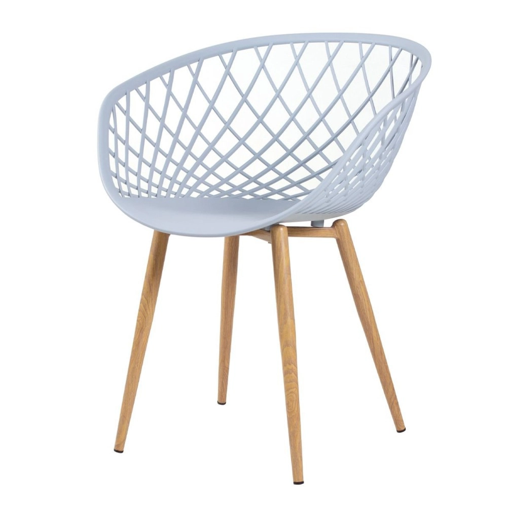 Cadeira de jantar Clarice Nest com design moderno e anatômico - Cinza Cadeira de jantar Clarice Nest com design moderno e anatômico - Cinza