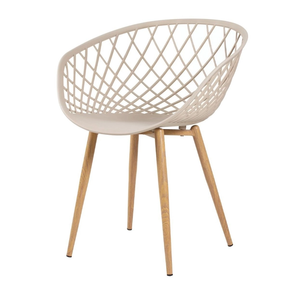 Cadeira de jantar Clarice Nest com design moderno e anatômico - Nude Cadeira de jantar Clarice Nest com design moderno e anatômico - Nude