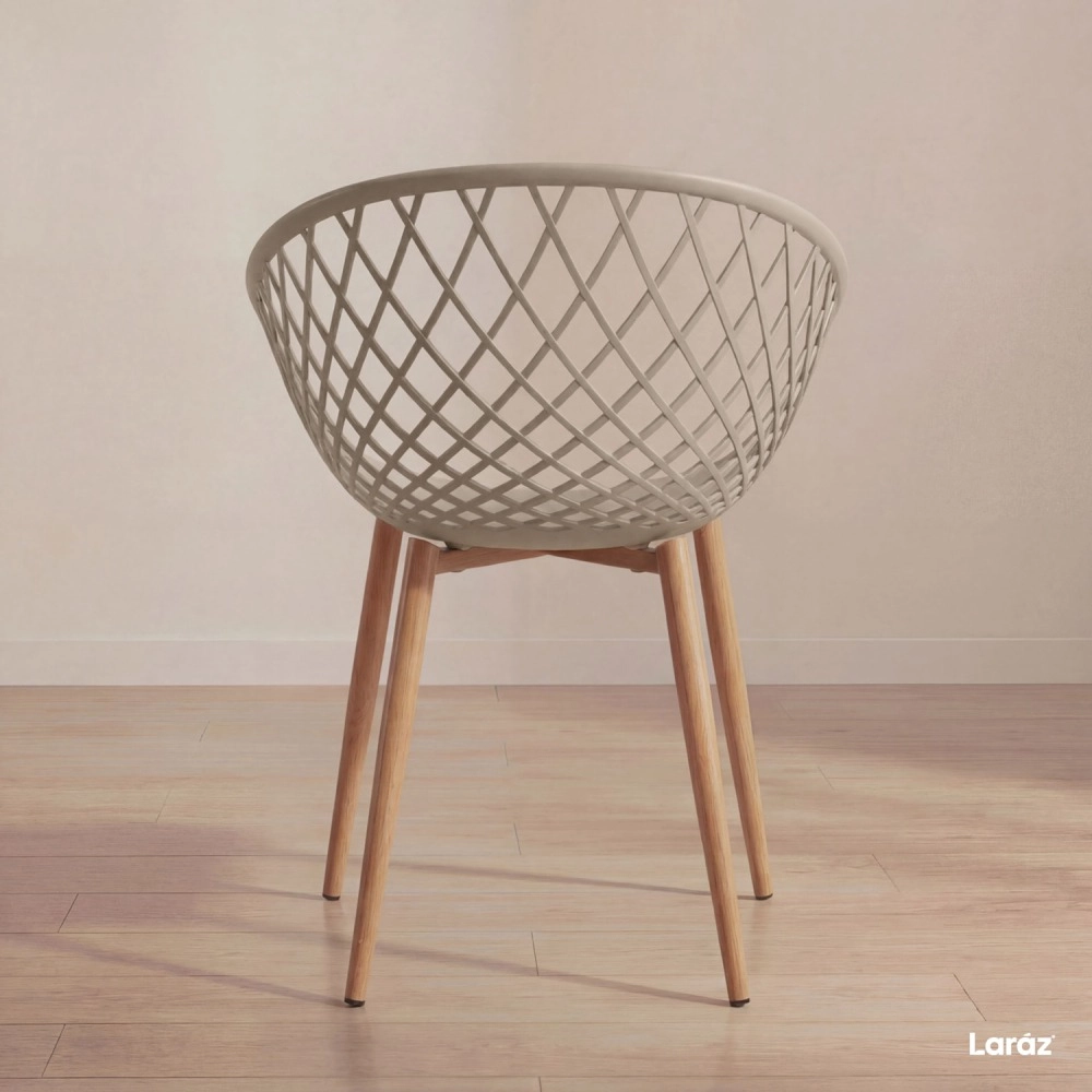 Cadeira de jantar Clarice Nest com design moderno e anatômico - Nude Cadeira de jantar Clarice Nest com design moderno e anatômico - Nude