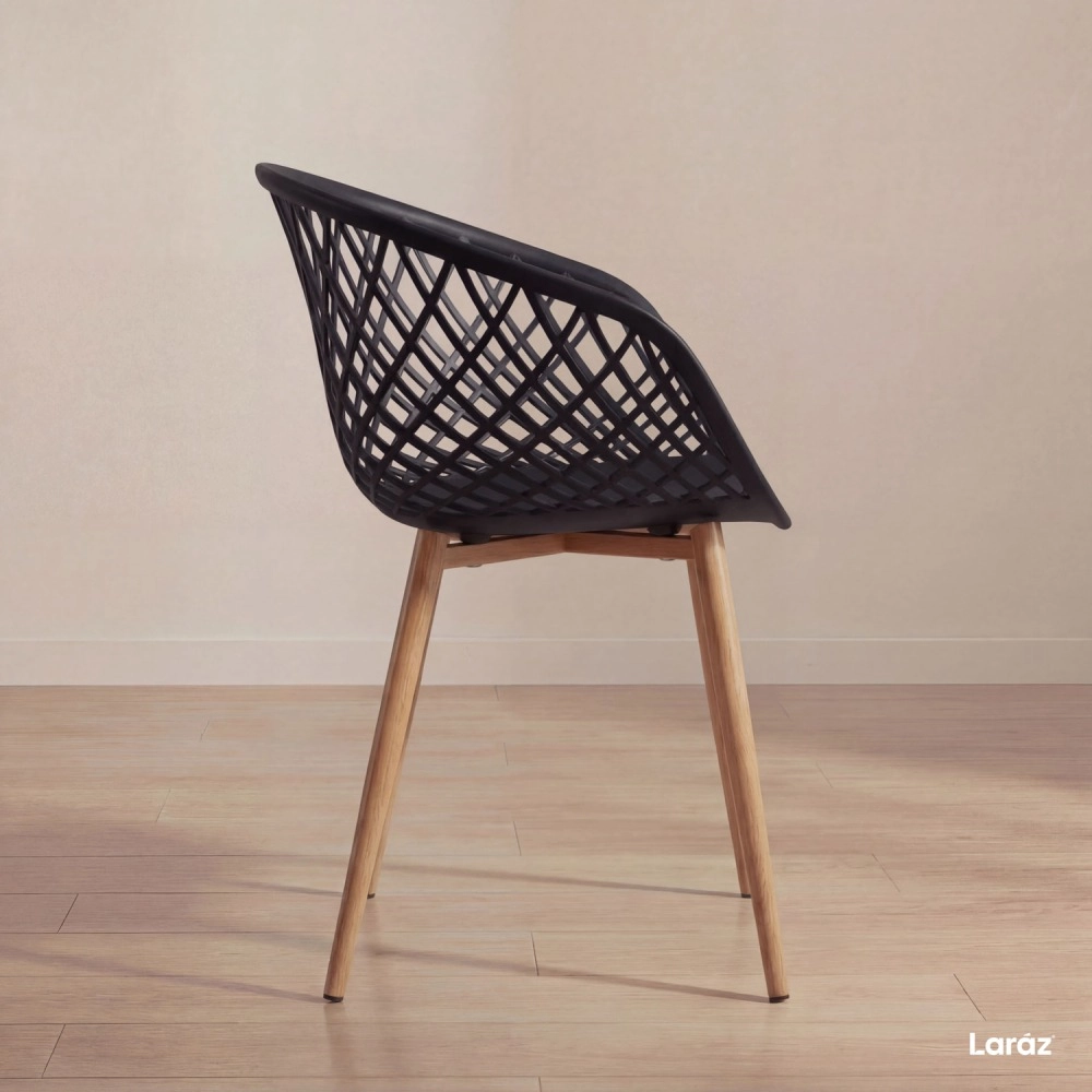 Cadeira de jantar Clarice Nest com design moderno e anatômico - Preto Cadeira de jantar Clarice Nest com design moderno e anatômico - Preto