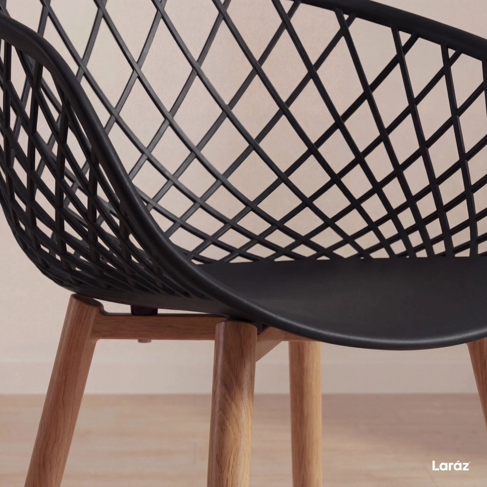 Cadeira de jantar Clarice Nest com design moderno e anatômico - Preto Cadeira de jantar Clarice Nest com design moderno e anatômico - Preto