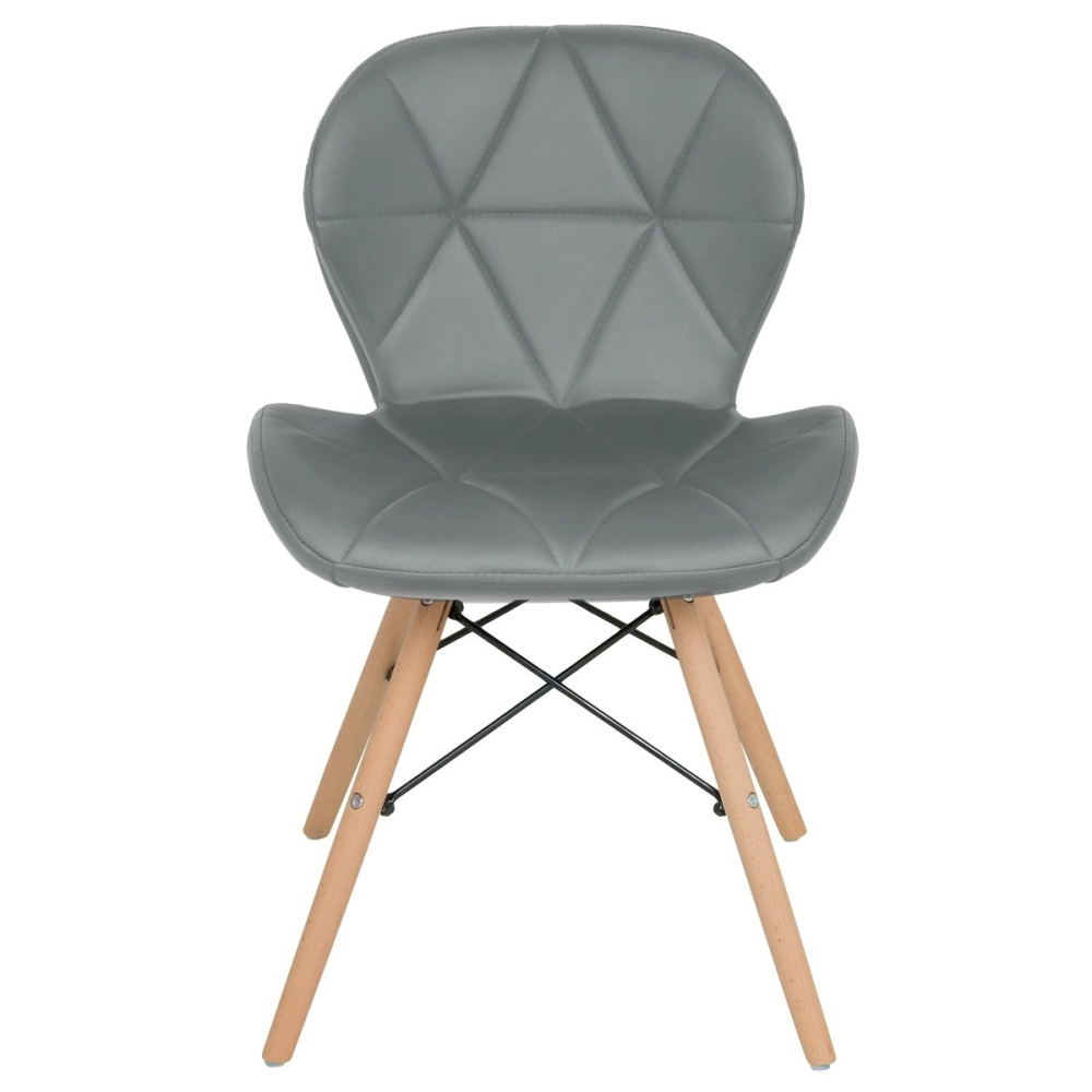 Cadeira de jantar estofada Charles Eames Eiffel Slim Wood confort - Cinza Cadeira de jantar estofada Charles Eames Eiffel Slim Wood confort - Cinza