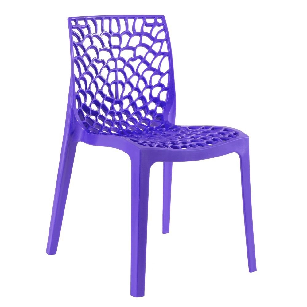 Cadeira de jantar Gruvyer com design contemporâneo e anatômico - Roxo Cadeira de jantar Gruvyer com design contemporâneo e anatômico - Roxo