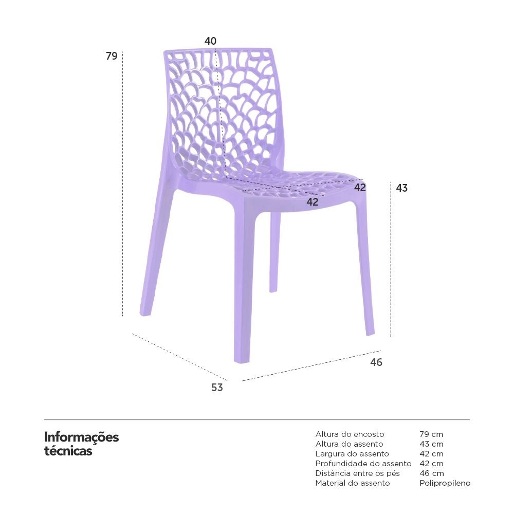 Cadeira de jantar Gruvyer com design contemporâneo e anatômico - Roxo Cadeira de jantar Gruvyer com design contemporâneo e anatômico - Roxo