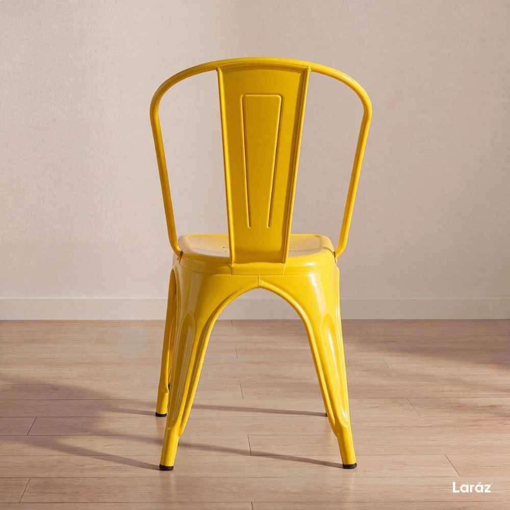 Cadeira de jantar Iron Tolix com design industrial – Amarelo Cadeira de jantar Iron Tolix com design industrial – Amarelo