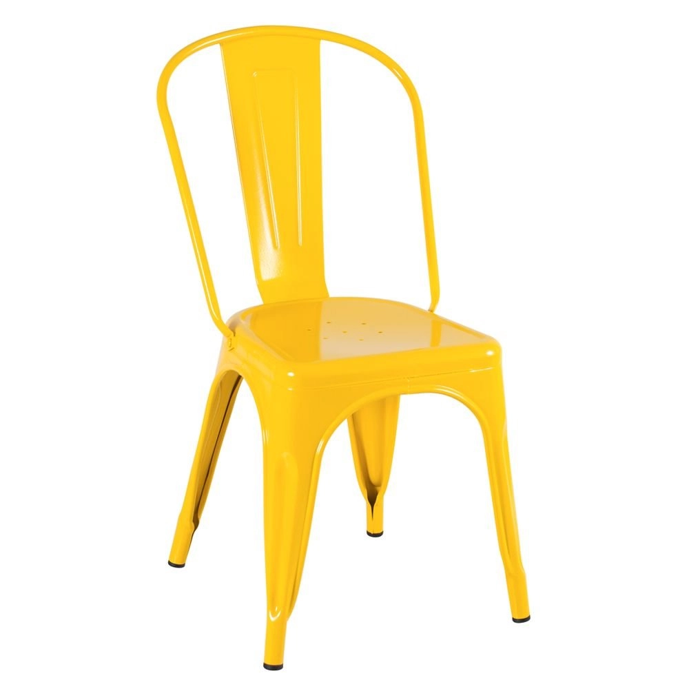 Cadeira de jantar Iron Tolix com design industrial – Amarelo Cadeira de jantar Iron Tolix com design industrial – Amarelo