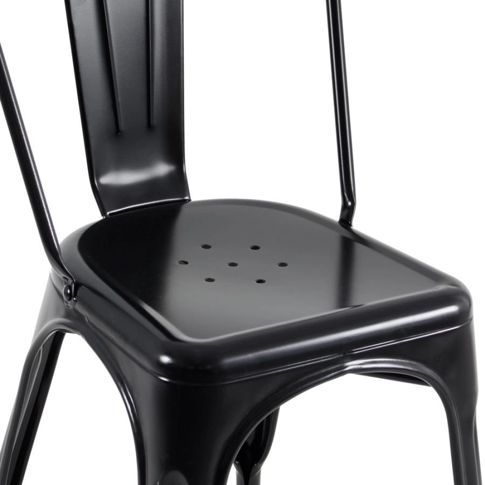 Cadeira de jantar Iron Tolix com design industrial - Preto Semibrilho