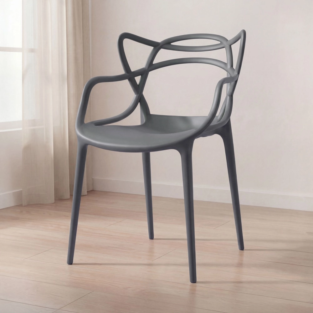Cadeira de jantar Master Allegra Design Moderno em Polipropileno - Cinza escuro Cadeira de jantar Master Allegra Design Moderno em Polipropileno - Cinza escuro
