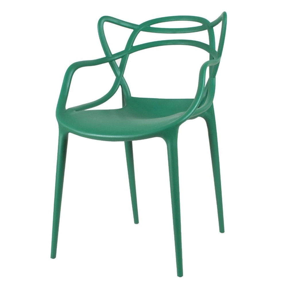 Cadeira de jantar Master Allegra Design Moderno em Polipropileno - Verde escuro
