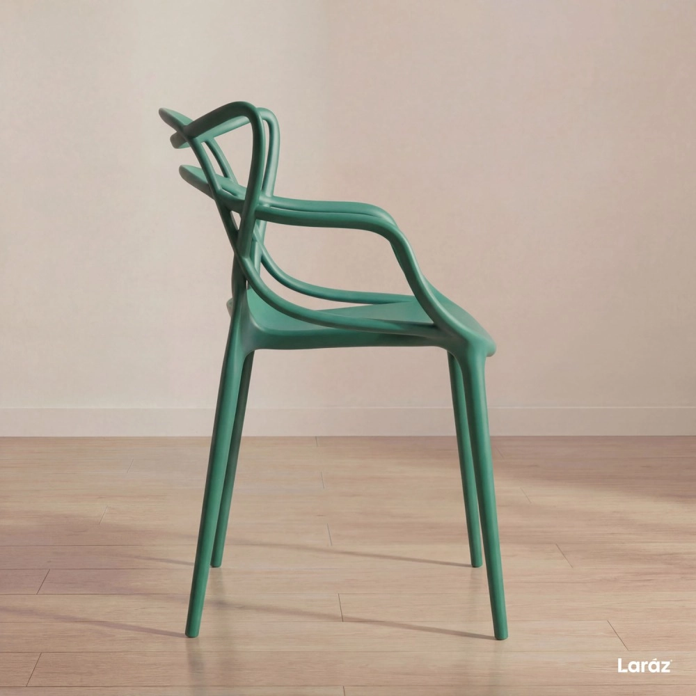 Cadeira de jantar Master Allegra Design Moderno em Polipropileno - Verde escuro