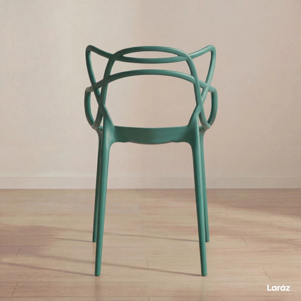 Cadeira de jantar Master Allegra Design Moderno em Polipropileno - Verde escuro