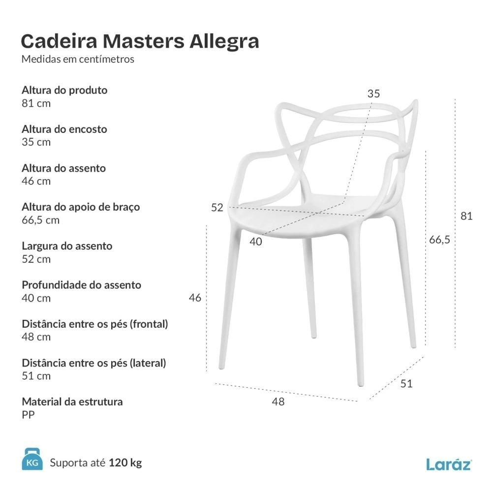Cadeira de jantar Master Allegra Design Moderno em Polipropileno - Verde escuro