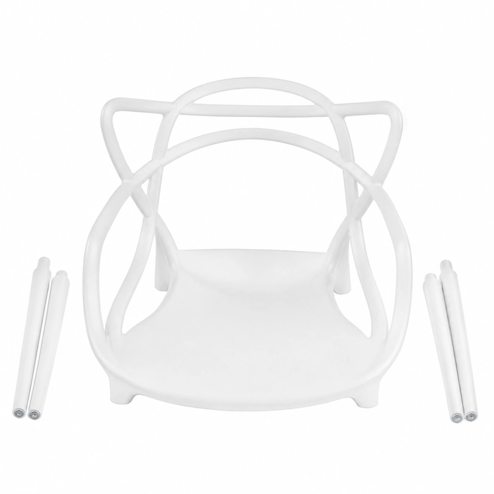 Cadeira de jantar Masters Allegra com pés desmontáveis - Branco Cadeira de jantar Masters Allegra com pés desmontáveis - Branco