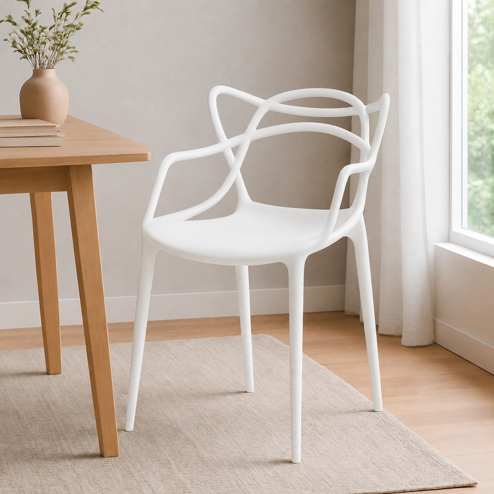 Cadeira de jantar Masters Allegra com pés desmontáveis - Branco Cadeira de jantar Masters Allegra com pés desmontáveis - Branco
