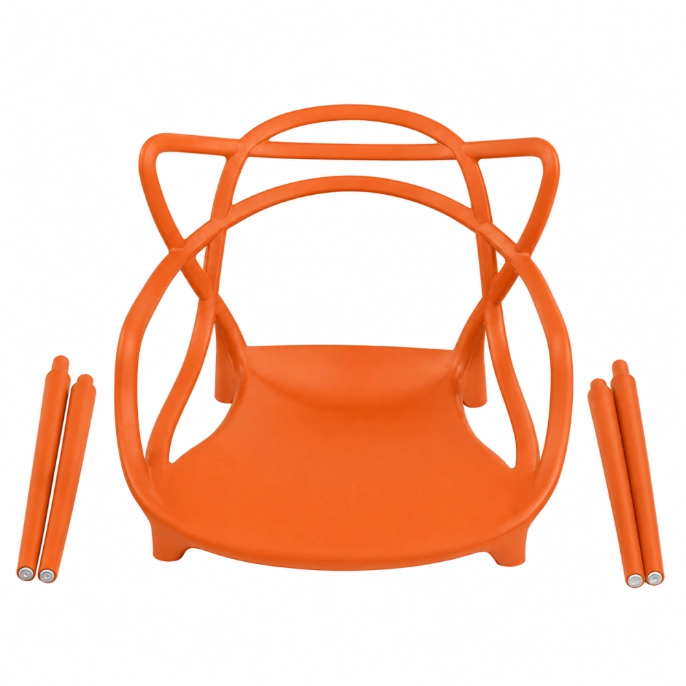 Cadeira de jantar Masters Allegra com pés desmontáveis - Laranja Cadeira de jantar Masters Allegra com pés desmontáveis - Laranja