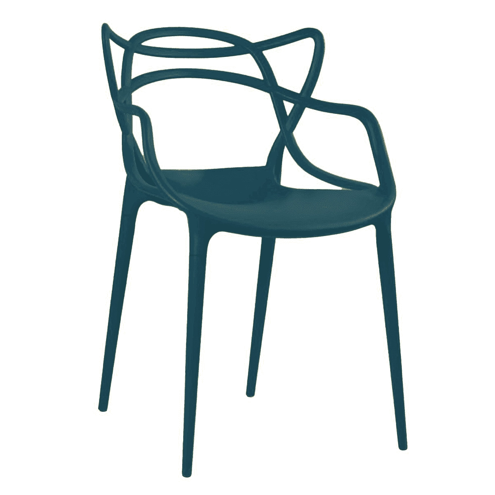 Cadeira de jantar Masters Allegra com pés desmontáveis - Azul Petróleo Cadeira de jantar Masters Allegra com pés desmontáveis - Azul Petróleo