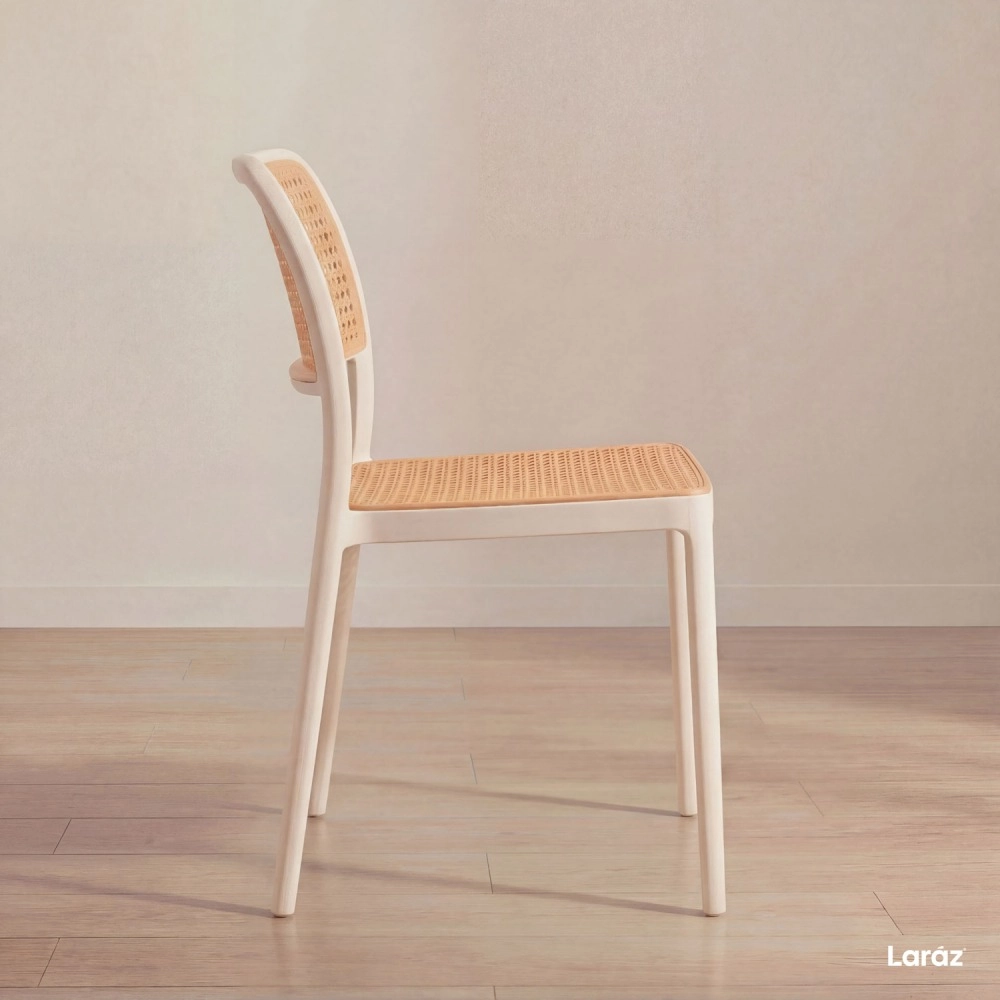 Cadeira de jantar Maya com design moderno e assento confortável - Branco Cadeira de jantar Maya com design moderno e assento confortável - Branco
