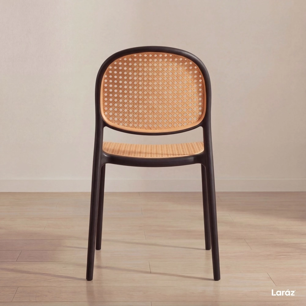 Cadeira de jantar Mumbai de telinha com design contemporâneo e assento anatômico – Preto Cadeira de jantar Mumbai de telinha com design contemporâneo e assento anatômico – Preto