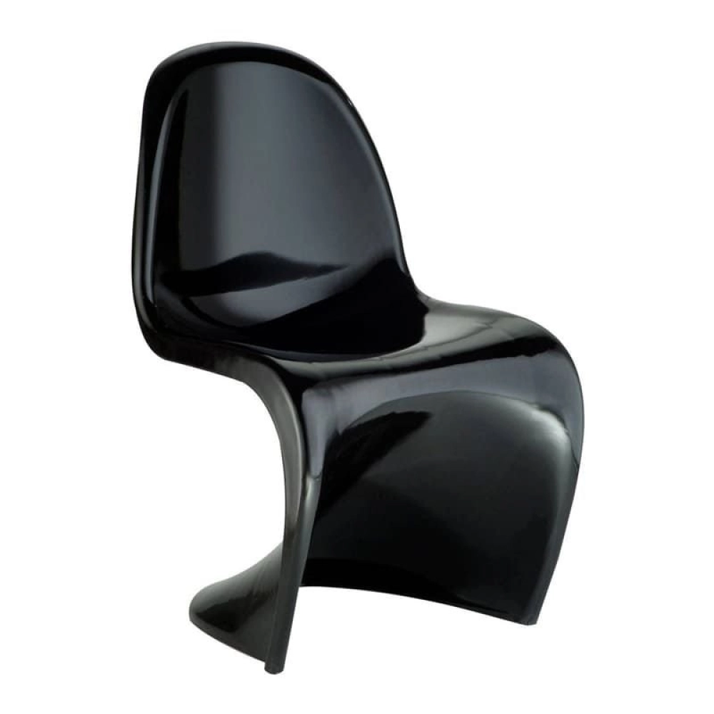 Cadeira design Panton com acabamento Brilhante - Preto Cadeira design Panton com acabamento Brilhante - Preto