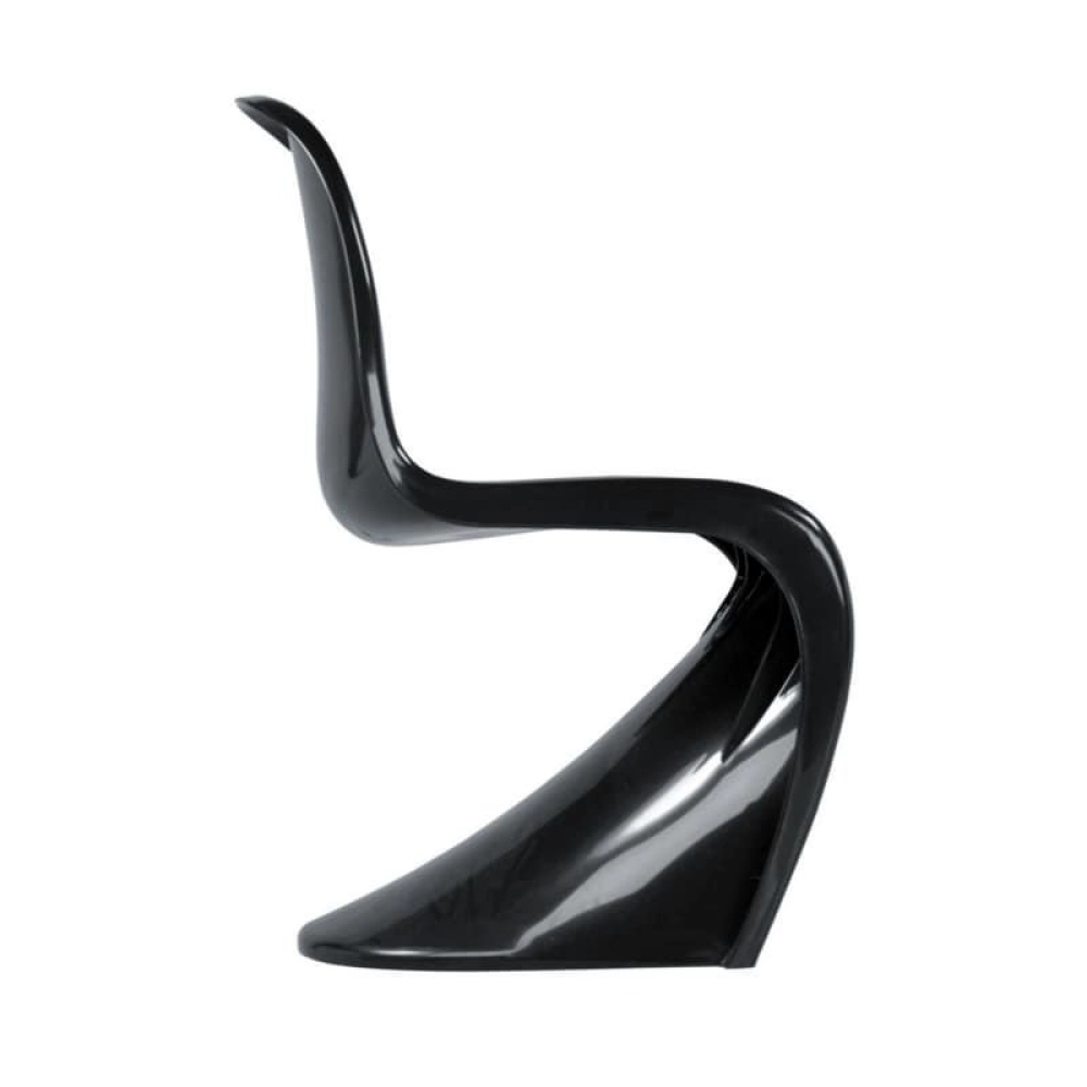 Cadeira design Panton com acabamento Brilhante - Preto Cadeira design Panton com acabamento Brilhante - Preto