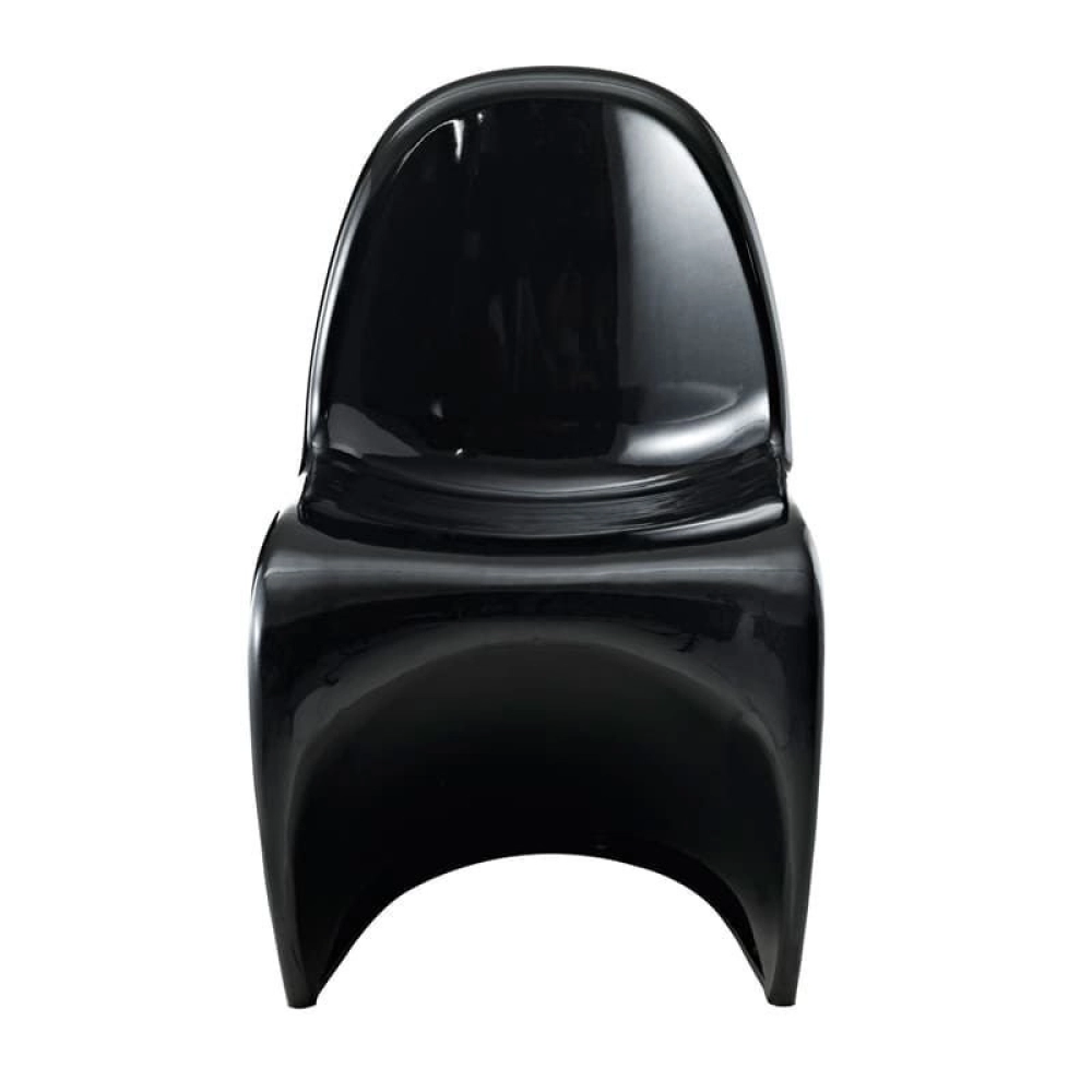 Cadeira design Panton com acabamento Brilhante - Preto Cadeira design Panton com acabamento Brilhante - Preto