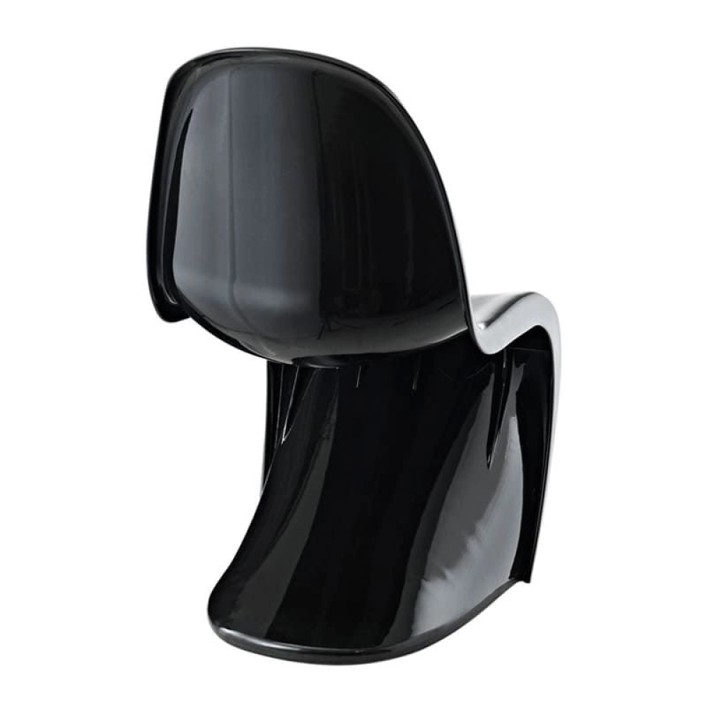 Cadeira design Panton com acabamento Brilhante - Preto Cadeira design Panton com acabamento Brilhante - Preto
