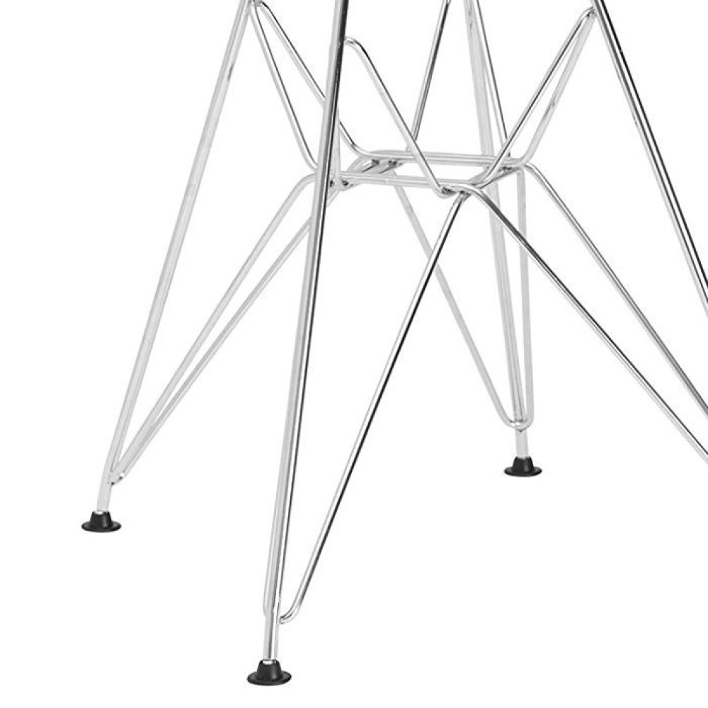 Cadeira estofada Charles Eames Eiffel Botonê DKR com pés de metal cromado - Nude Cadeira estofada Charles Eames Eiffel Botonê DKR com pés de metal cromado - Nude