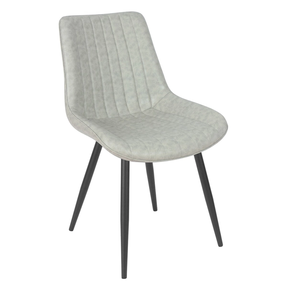 Cadeira estofada Chicago com design industrial - Cinza claro Cadeira estofada Chicago com design industrial - Cinza claro