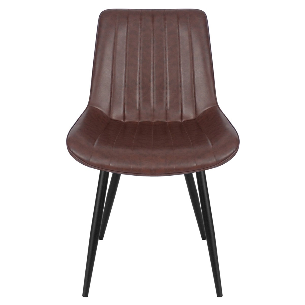 Cadeira estofada Chicago com design industrial - Marrom café