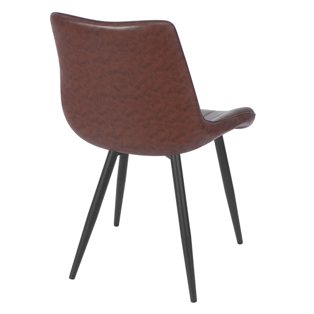 Cadeira estofada Chicago com design industrial - Marrom café