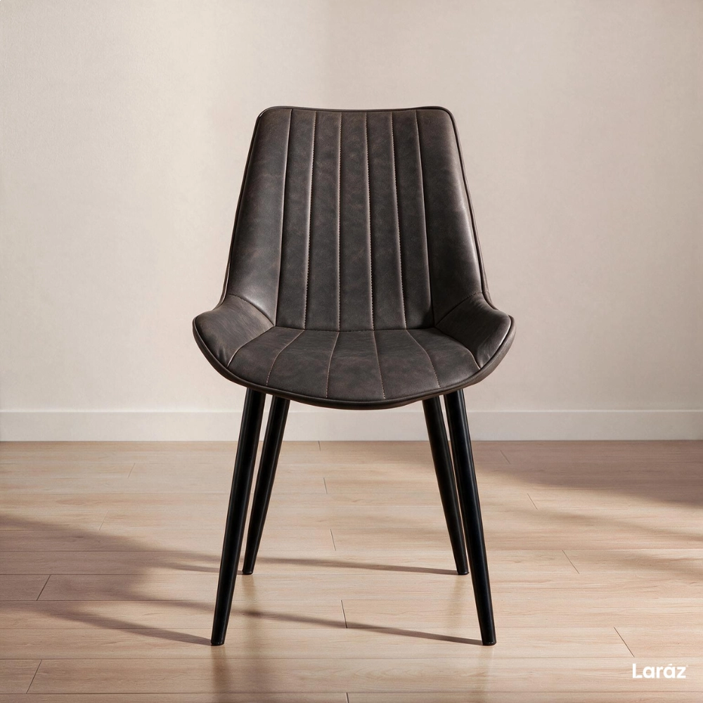 Cadeira estofada Chicago com design industrial - Marrom Vintage Cadeira estofada Chicago com design industrial - Marrom Vintage
