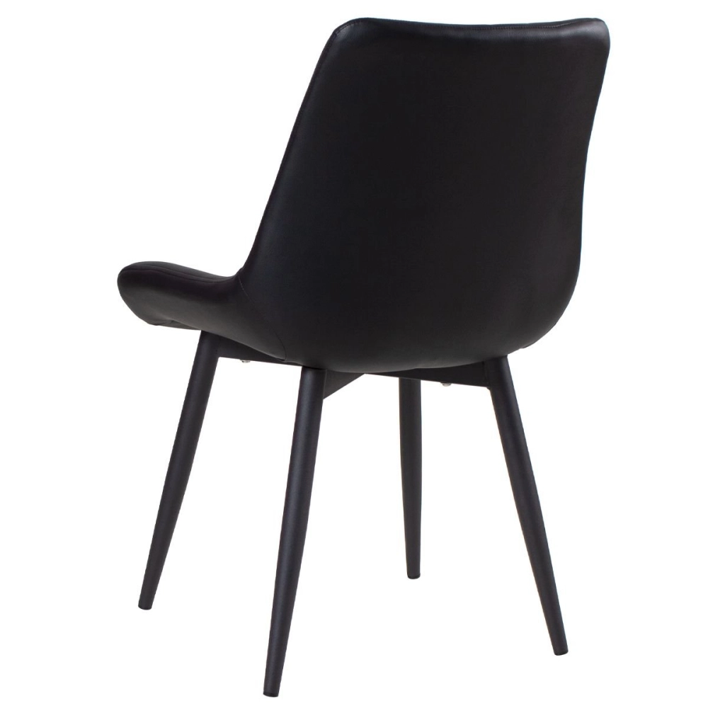Cadeira estofada Chicago com design industrial – Preto