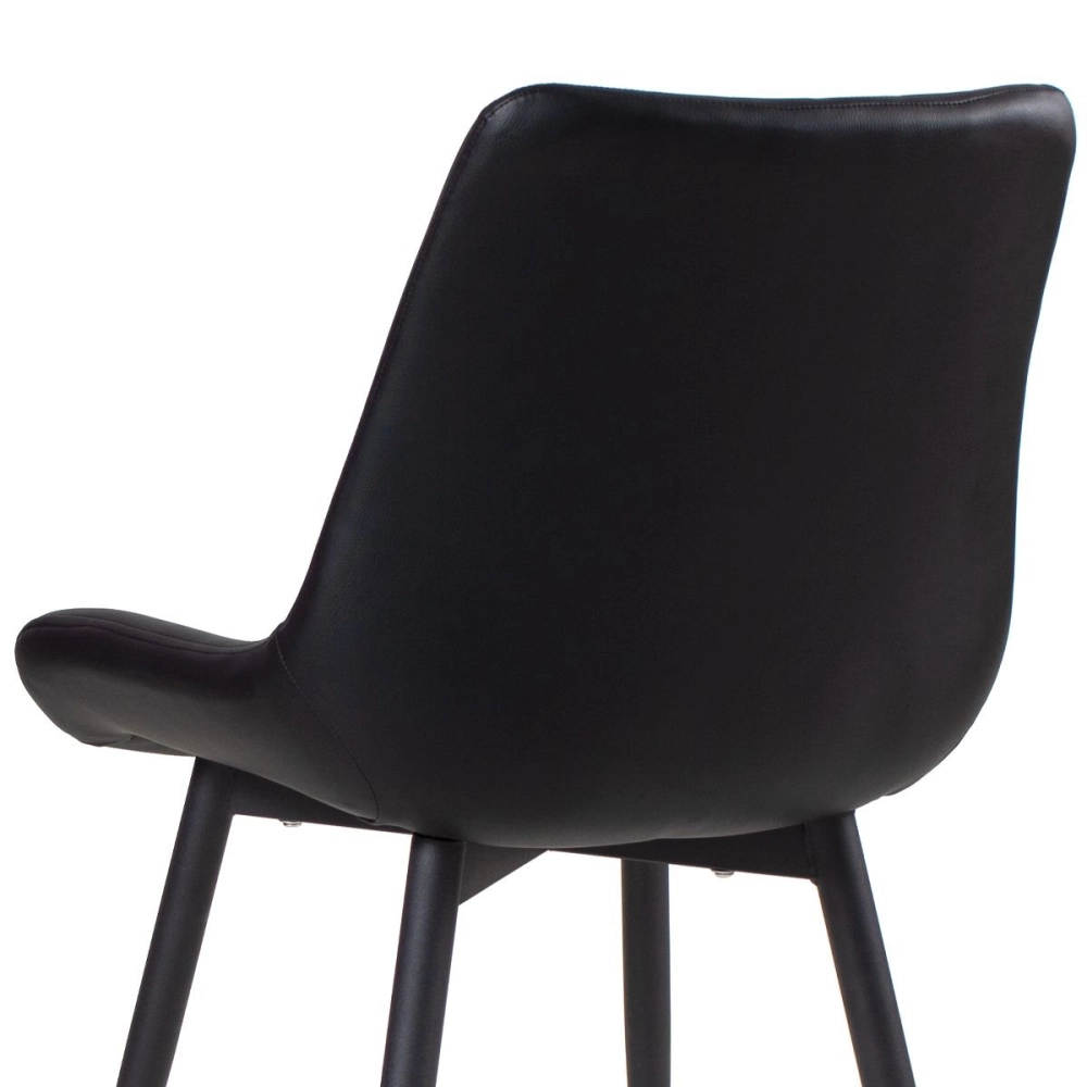Cadeira estofada Chicago com design industrial – Preto
