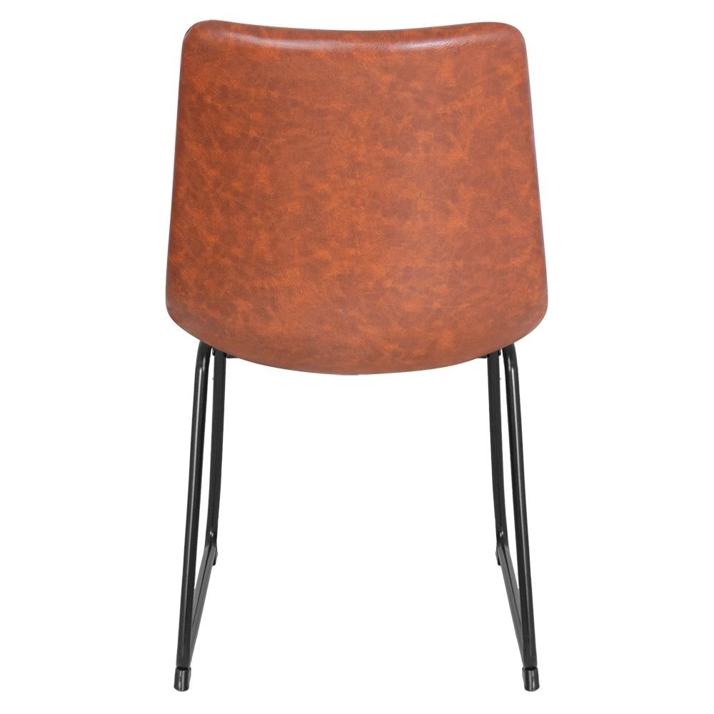 Cadeira estofada com Design Industrial Vintage Brusque - Marrom Caramelo