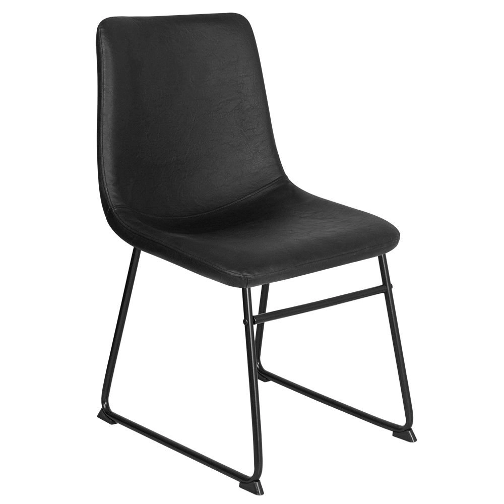 Cadeira estofada com Design Industrial Vintage Brusque - Preto