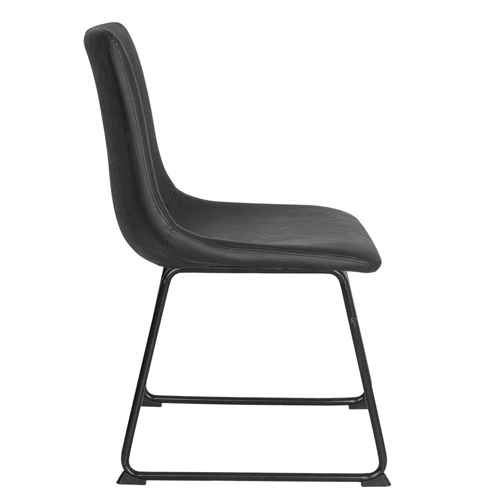 Cadeira estofada com Design Industrial Vintage Brusque - Preto