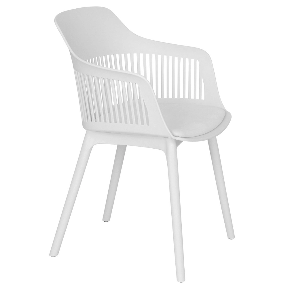 Cadeira estofada Marcela para sala de jantar e cozinha - Branco