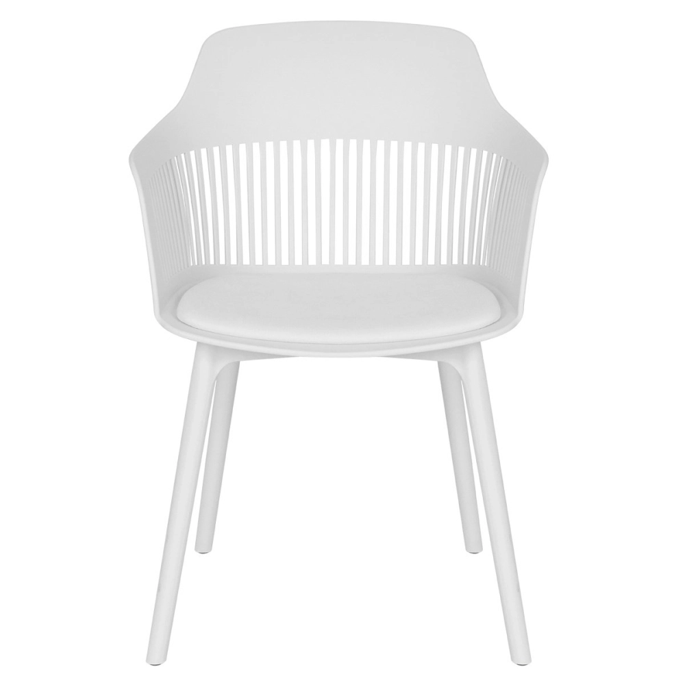 Cadeira estofada Marcela para sala de jantar e cozinha - Branco