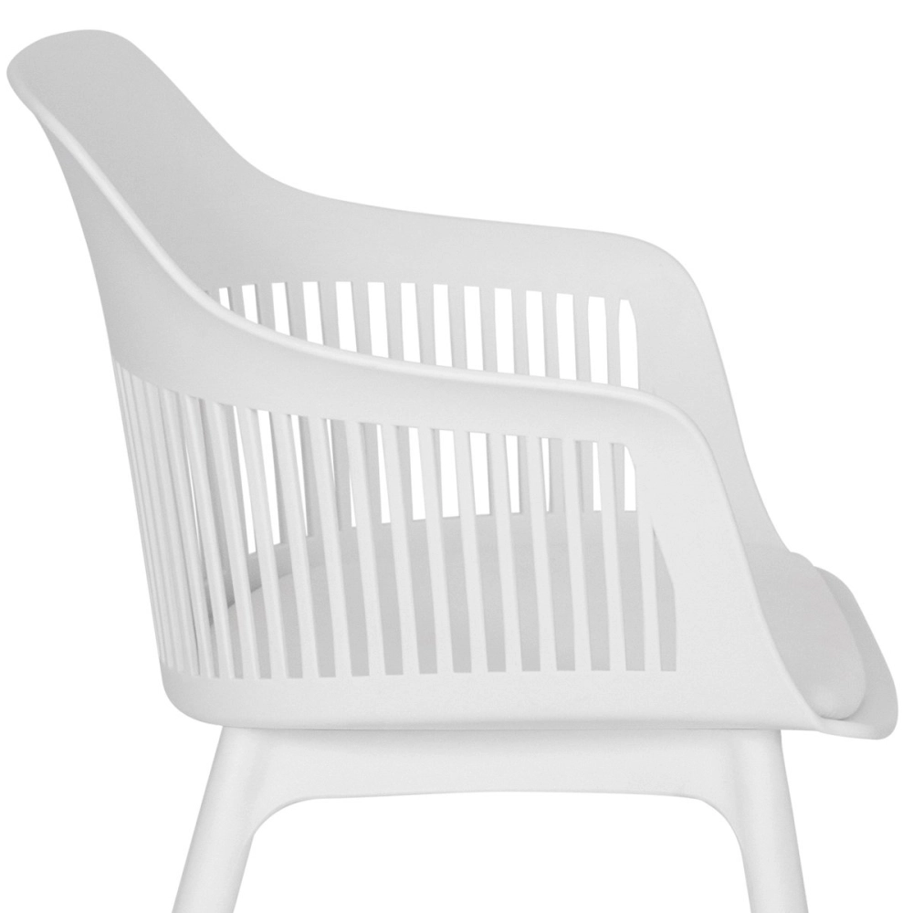 Cadeira estofada Marcela para sala de jantar e cozinha - Branco