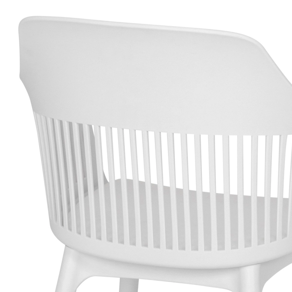Cadeira estofada Marcela para sala de jantar e cozinha - Branco
