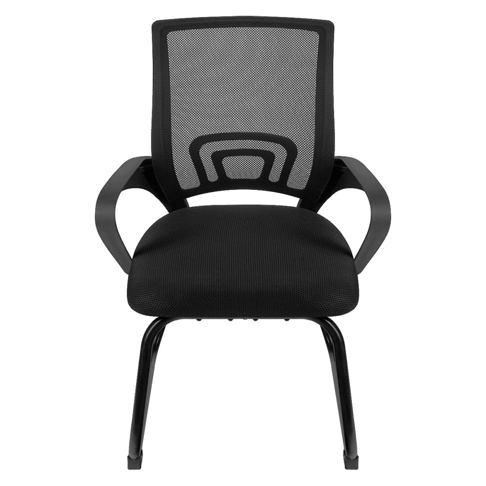 Cadeira estofada Office Tok com base fixa para escritório - Preto
