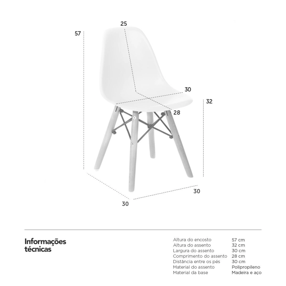 Cadeira infantil Eames Eiffel Junior cadeirinha kids Amarelo Cadeira infantil Eames Eiffel Junior cadeirinha kids Amarelo