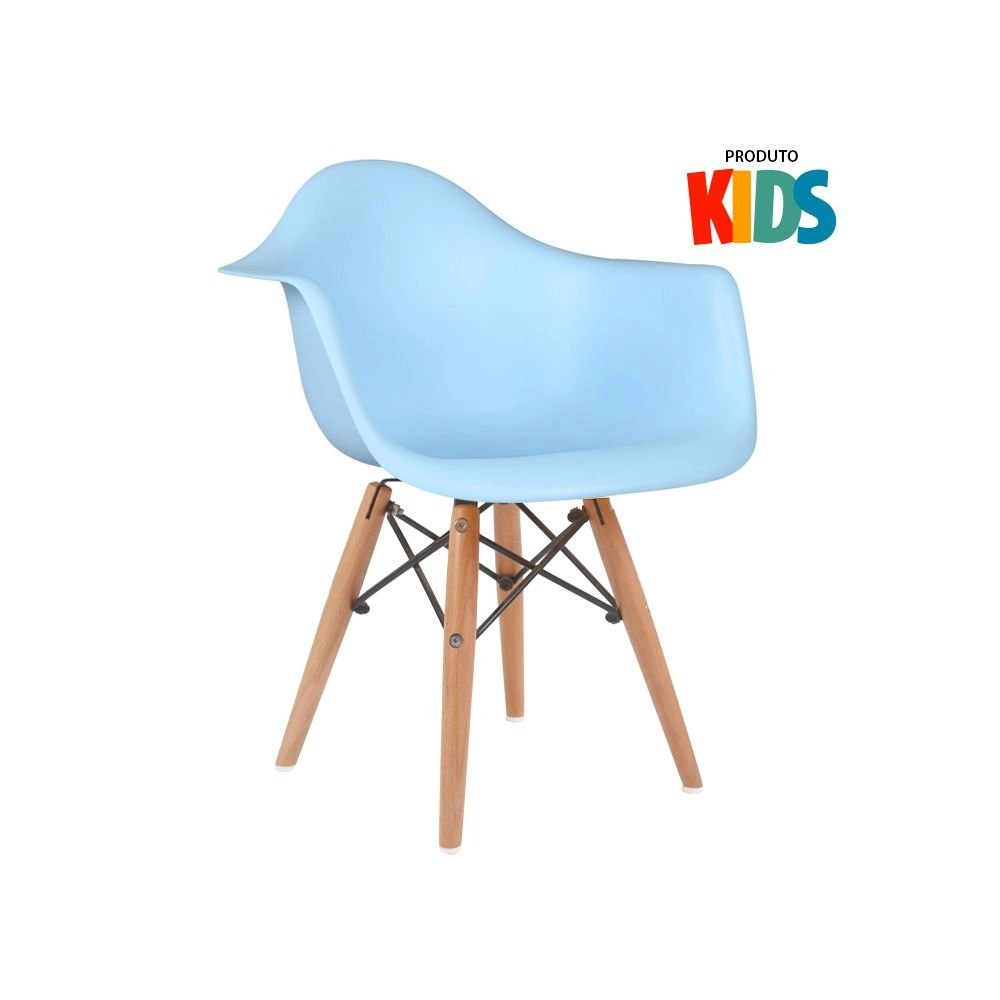 Cadeira infantil Eames Junior com apoio de braços Azul Cadeira infantil Eames Junior com apoio de braços Azul