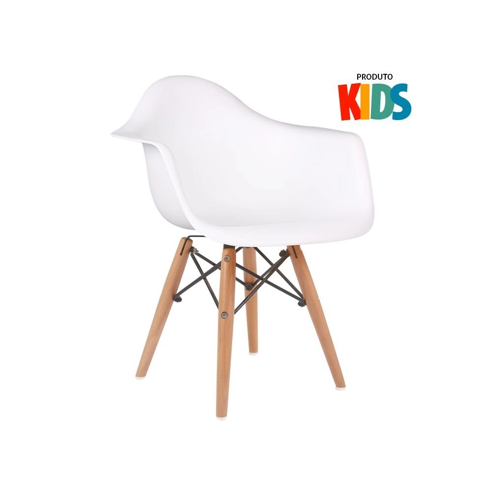 Cadeira infantil Eames Junior com apoio de braços Branco Cadeira infantil Eames Junior com apoio de braços Branco