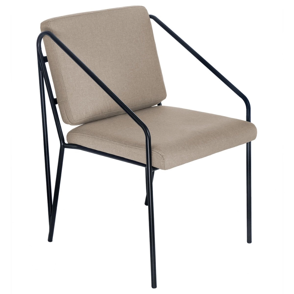 Cadeira Poltrona estofada Bergen com design nórdico escandinavo - nude Cadeira Poltrona estofada Bergen com design nórdico escandinavo - nude